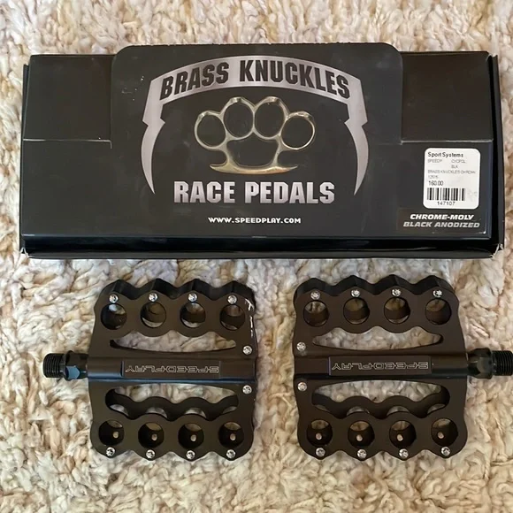 Unisex-Genuine Speedplay Brass Knuckles Pedal Set, Black, Chrome-moly, Brand - Picture 2 of 7